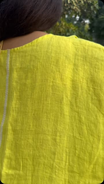 Close-up of yellow linen weave